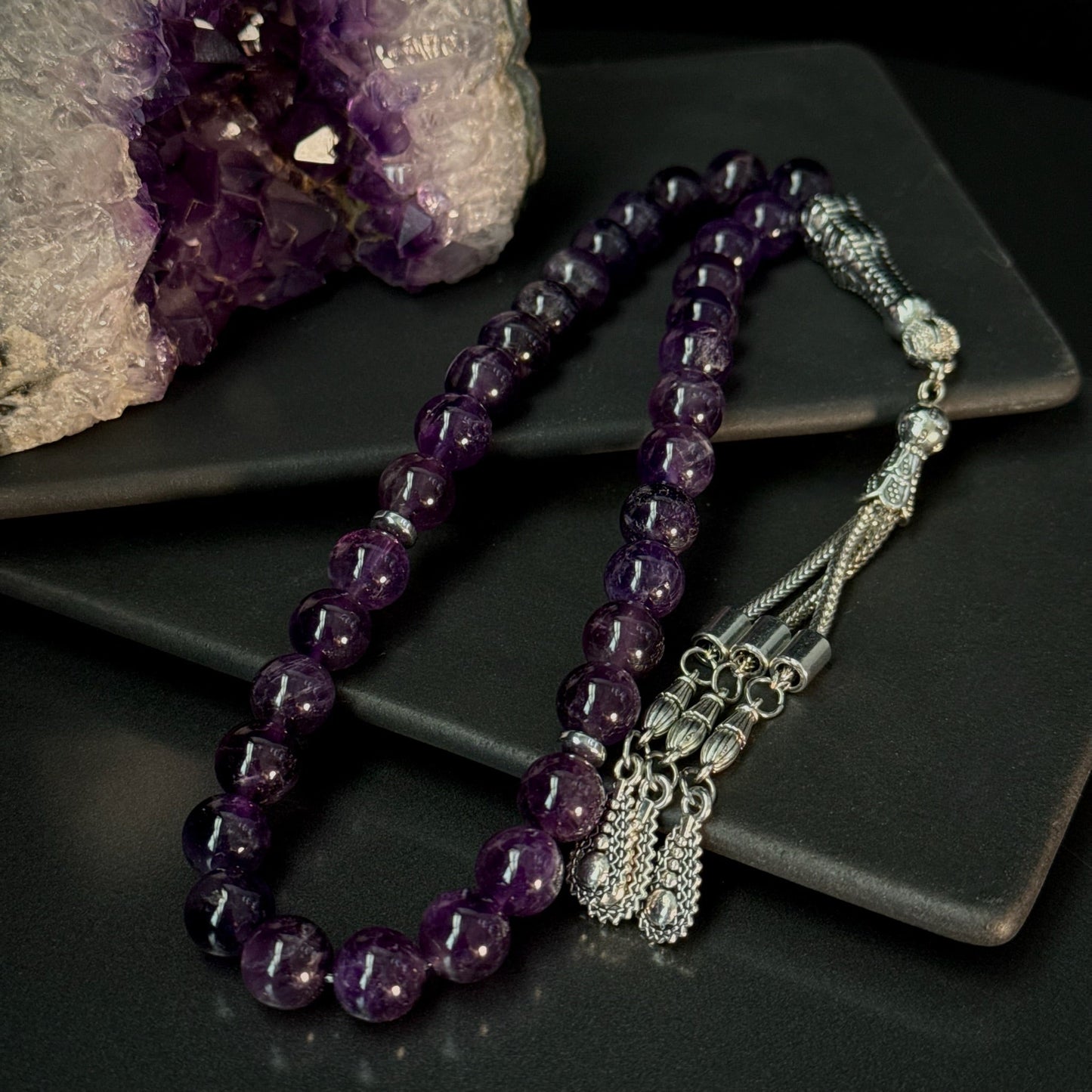 Amethyst Tasbih – 33 Natural Stone Prayer Beads (10mm)