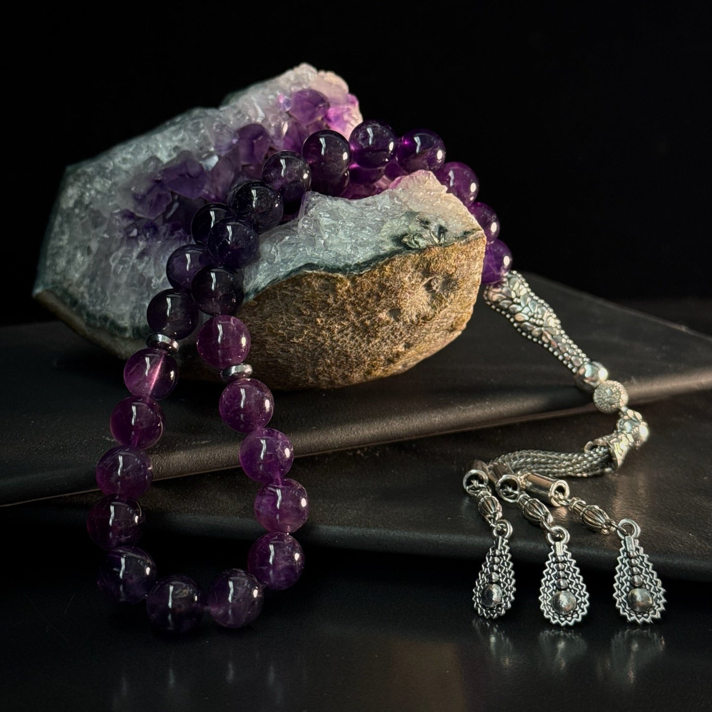 Amethyst Tasbih – 33 Natural Stone Prayer Beads (10mm)