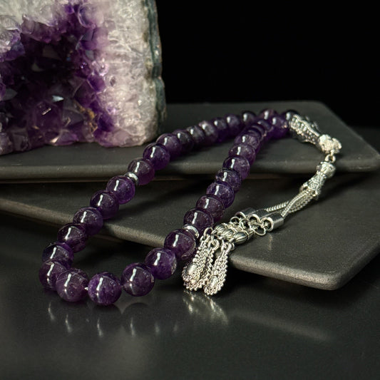 Amethyst Tasbih – 33 Natural Stone Prayer Beads (10mm)